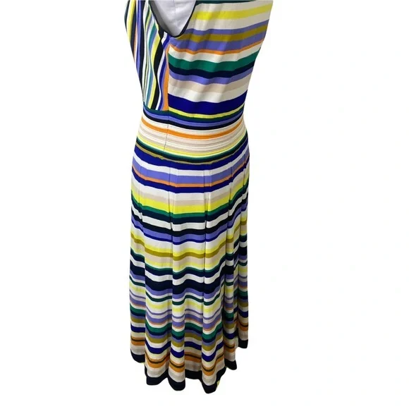 SOLD MILLY Multicolor Knit V-Neck Midi Dress Size Large - Picture 3 of 7